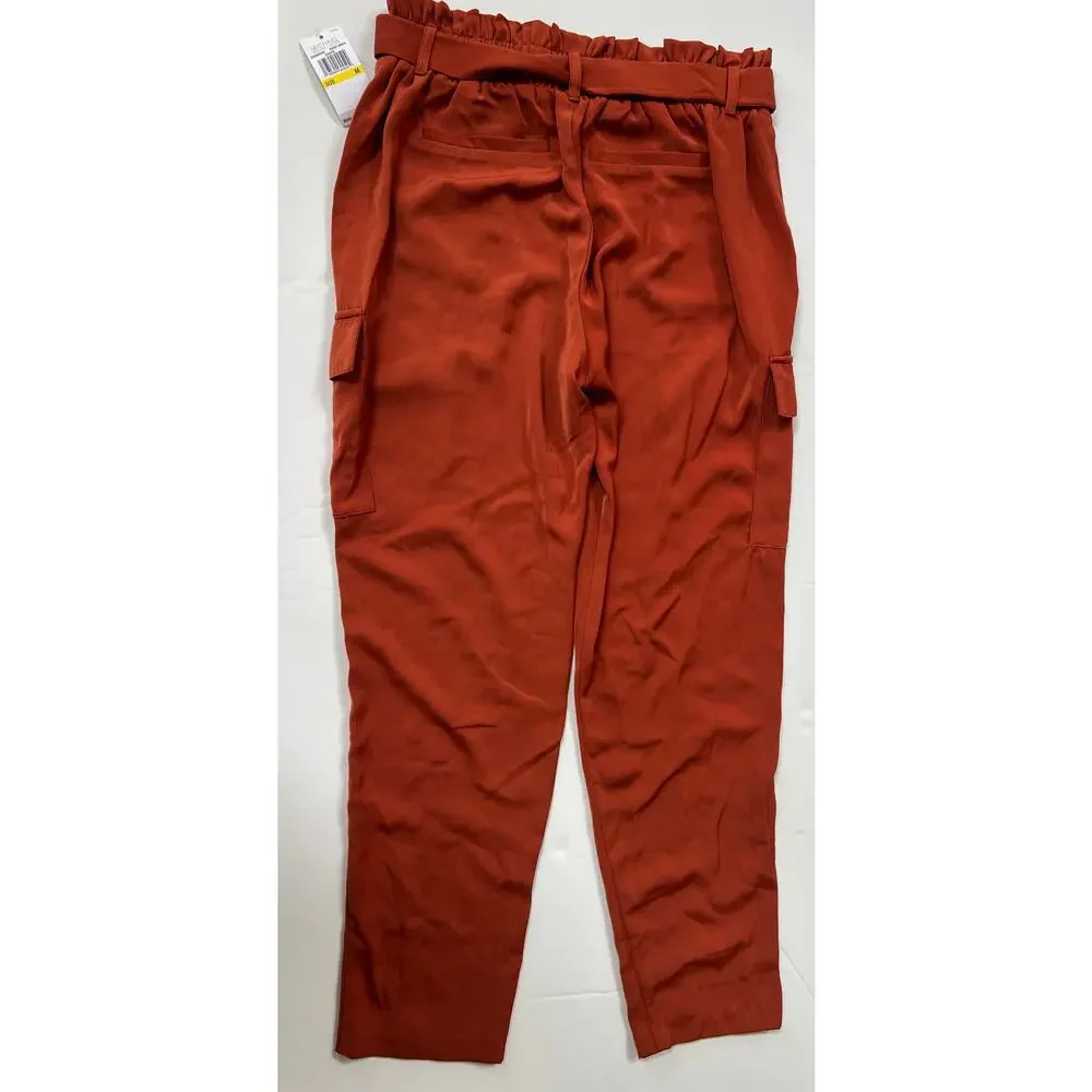 Michael Kors Women's Cargo Jogger Pants Burnt Umber Size M NWT $120